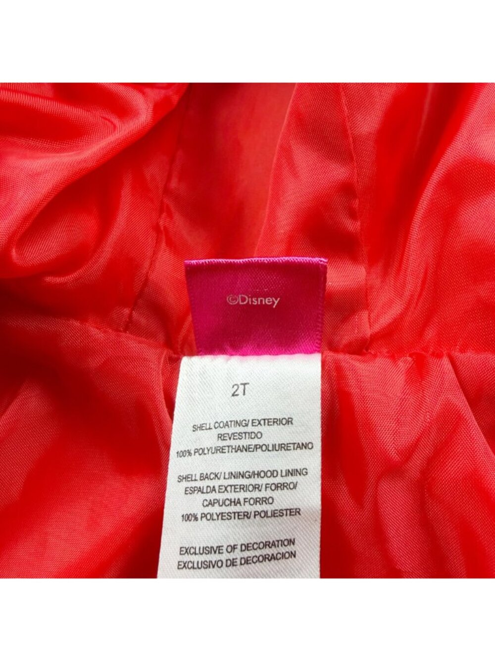 Disney Minnie Mouse Red Polka Dot Raincoat Toddler Girls Waterproof Jacket 2T - Picture 3 of 4